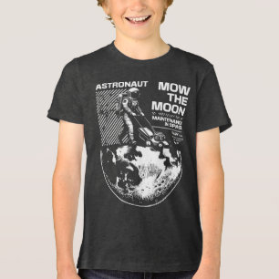Astronaut mäht den Mond - Funny Space Maintenance Tri-Blend Shirt