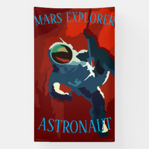 Astronaut Mars Erkunder Weltraum Reise Urlaub Banner