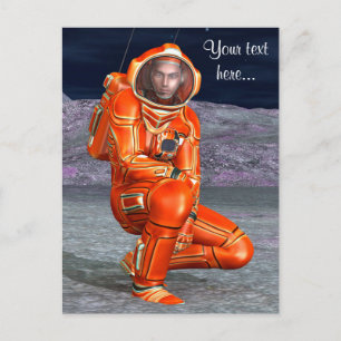 Astronaut Mars Explorer Alien Planet Weltraum Kuns Postkarte