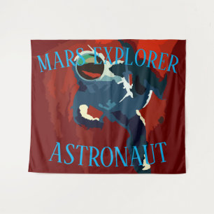 Astronaut Mars Explorer Weltraum Reise 2024 2025 Wandteppich
