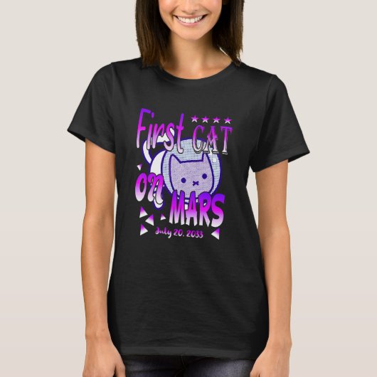 Astronaut Mars Katze T-Shirt (Vorderseite)