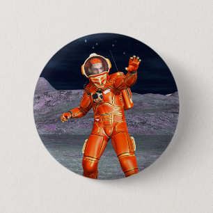 Astronaut Mars Space Explorer auf Alien Planet Button