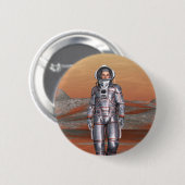 Astronaut Mars - Space Explorer auf Alien Planet Button (Vorne & Hinten)