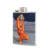 Astronaut Mars Space Explorer auf Alien Planet Flachmann (Links)
