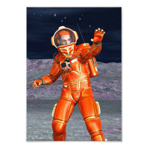 Astronaut Mars Space Explorer auf Alien Planet Fotodruck