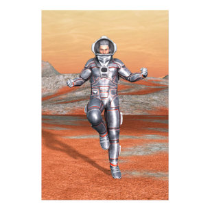 Astronaut Mars Space Explorer auf Alien Planet Fotodruck