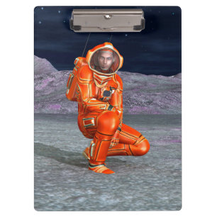 Astronaut Mars Space Explorer auf Alien Planet Klemmbrett