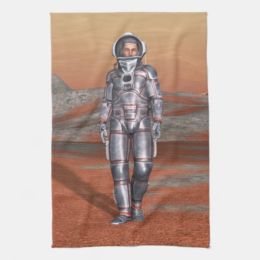 Astronaut Mars - Space Explorer auf Alien Planet Küchentuch (Vertikal)