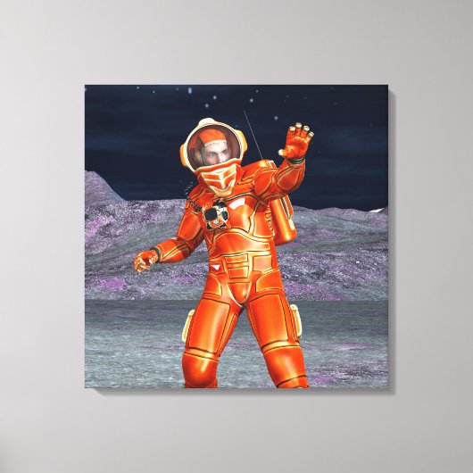 Astronaut Mars Space Explorer auf Alien Planet Leinwanddruck (Vorderseite)