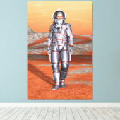 Astronaut Mars Space Explorer auf Alien Planet Leinwanddruck (Insitu (Holzboden))