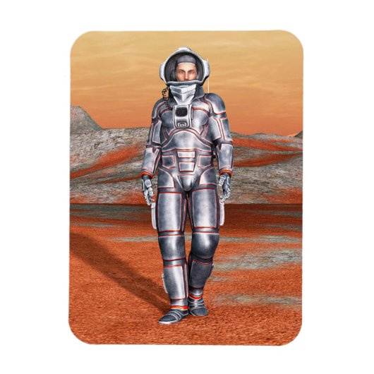 Astronaut Mars Space Explorer auf Alien Planet Magnet (Vertikal)