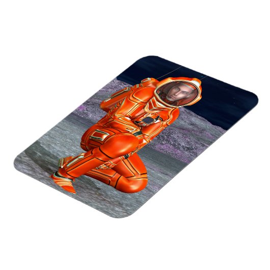 Astronaut Mars Space Explorer auf Alien Planet Magnet (Linke Seite)