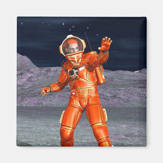 Astronaut Mars Space Explorer auf Alien Planet Magnet (Vorne)