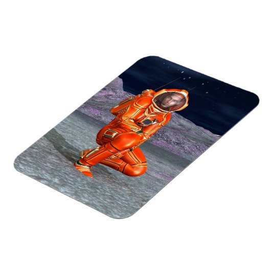 Astronaut Mars Space Explorer auf Alien Planet Magnet (Linke Seite)