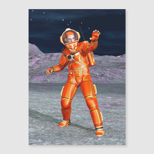 Astronaut Mars Space Explorer auf Alien Planet Magnetkarte (Vorderseite)