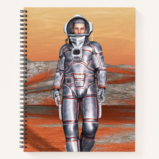 Astronaut Mars Space Explorer auf Alien Planet Notizblock (Vorderseite)