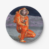 Astronaut Mars Space Explorer auf Alien Planet Pappteller (Vorderseite)