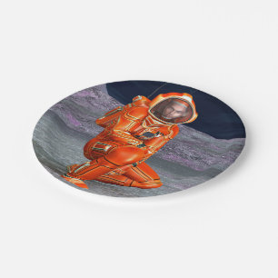 Astronaut Mars Space Explorer auf Alien Planet Pappteller