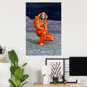Astronaut Mars Space Explorer auf Alien Planet Poster (Heimbüro)