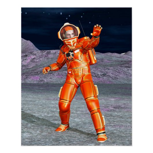 Astronaut Mars Space Explorer auf Alien Planet Poster (Vorderseite)