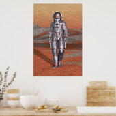 Astronaut Mars - Space Explorer auf Alien Planet Poster (Küche)