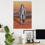Astronaut Mars - Space Explorer auf Alien Planet Poster (Heimbüro)