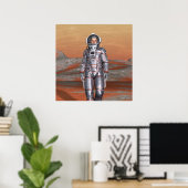 Astronaut Mars - Space Explorer auf Alien Planet Poster (Heimbüro)
