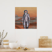Astronaut Mars - Space Explorer auf Alien Planet Poster (Küche)