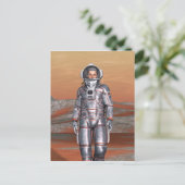 Astronaut Mars - Space Explorer auf Alien Planet Postkarte (Stehend Vorderseite)