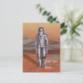 Astronaut Mars - Space Explorer auf Alien Planet Postkarte (Stehend Vorderseite)