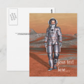 Astronaut Mars - Space Explorer auf Alien Planet Postkarte (Vorne/Hinten)