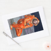 Astronaut Mars Space Explorer auf Alien Planet Rechteckiger Aufkleber (Umschlag)