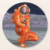 Astronaut Mars Space Explorer auf Alien Planet Runder Pappuntersetzer (Vorderseite)