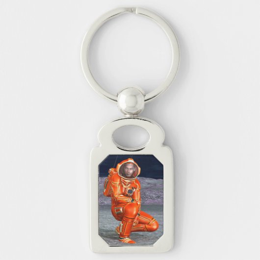 Astronaut Mars Space Explorer auf Alien Planet Schlüsselanhänger (Vorderseite)