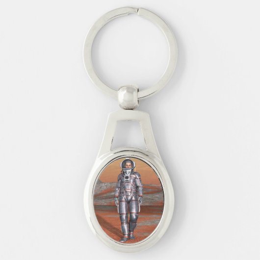 Astronaut Mars - Space Explorer auf Alien Planet Schlüsselanhänger (Vorderseite)