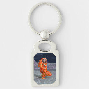 Astronaut Mars Space Explorer auf Alien Planet Schlüsselanhänger