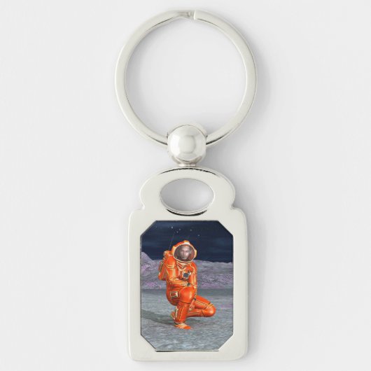 Astronaut Mars Space Explorer auf Alien Planet Schlüsselanhänger (Vorderseite)