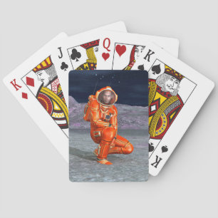Astronaut Mars Space Explorer auf Alien Planet Spielkarten