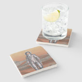 Astronaut Mars - Space Explorer auf Alien Planet Steinuntersetzer (Seitenansicht)