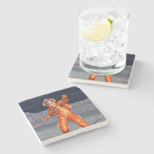 Astronaut Mars Space Explorer auf Alien Planet Steinuntersetzer (Seitenansicht)