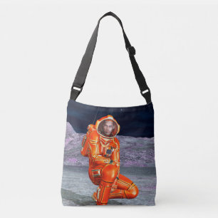 Astronaut Mars Space Explorer auf Alien Planet Tragetaschen Mit Langen Trägern