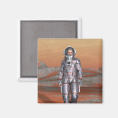 Astronaut Mars - Weltraumforscher auf einem außeri Magnet (Vorderseite/Rückseite)