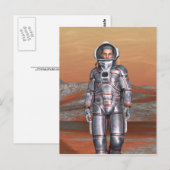 Astronaut Mars - Weltraumforscher auf einem außeri Postkarte (Vorne/Hinten)