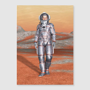 Astronaut Mars Weltraumforscher auf einem außerird Magnetkarte