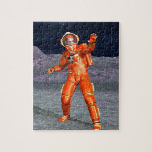 Astronaut Mars Weltraumforscher auf einem außerird Puzzle