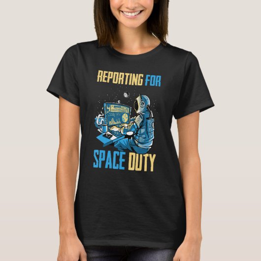 Astronaut meldet den Kaffee Sp T-Shirt (Vorderseite)