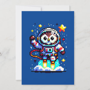 Astronaut mit 8 Bit - Retro Pixel Space Explorer Feiertagskarte