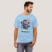 Astronaut mit 8 Bit - Retro Pixel Space Explorer T-Shirt (Vorne ganz)