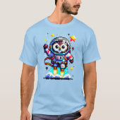 Astronaut mit 8 Bit - Retro Pixel Space Explorer T-Shirt (Vorderseite)