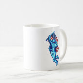Astronaut mit amerikanischer Flagge Kaffeetasse (VorderseiteRechts)